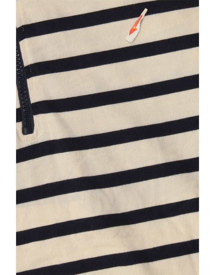 Zara Hombre Polo De Manga Larga De Algodón A Rayas Blanco Roto Mediano