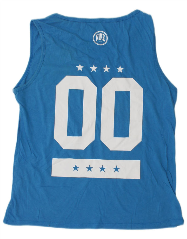 NIKE Camiseta sin mangas gráfica para mujer UK 44 Algodón azul medio