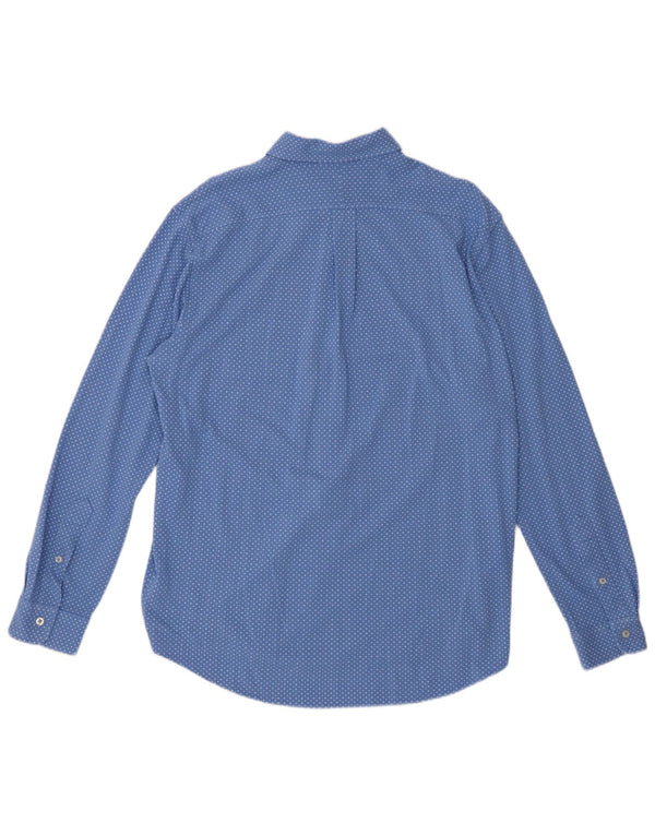 Ralph Lauren Camisa De Malla De Peso Pluma Para Hombre Algodón Con Manchas Azules Grandes