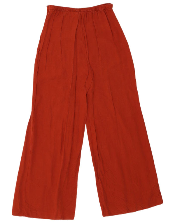 Zara Mujer Pantalones Casuales De Pierna Ancha De Cintura Alta XS W24 L29 Naranja