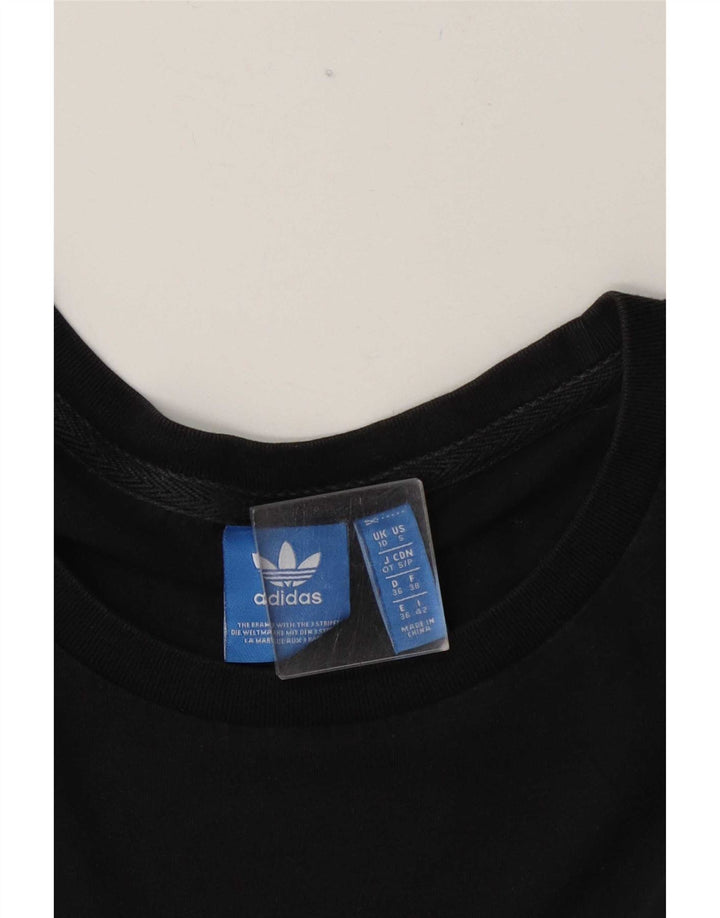 Adidas Camiseta gráfica extragrande para mujer, talla 10, color negro