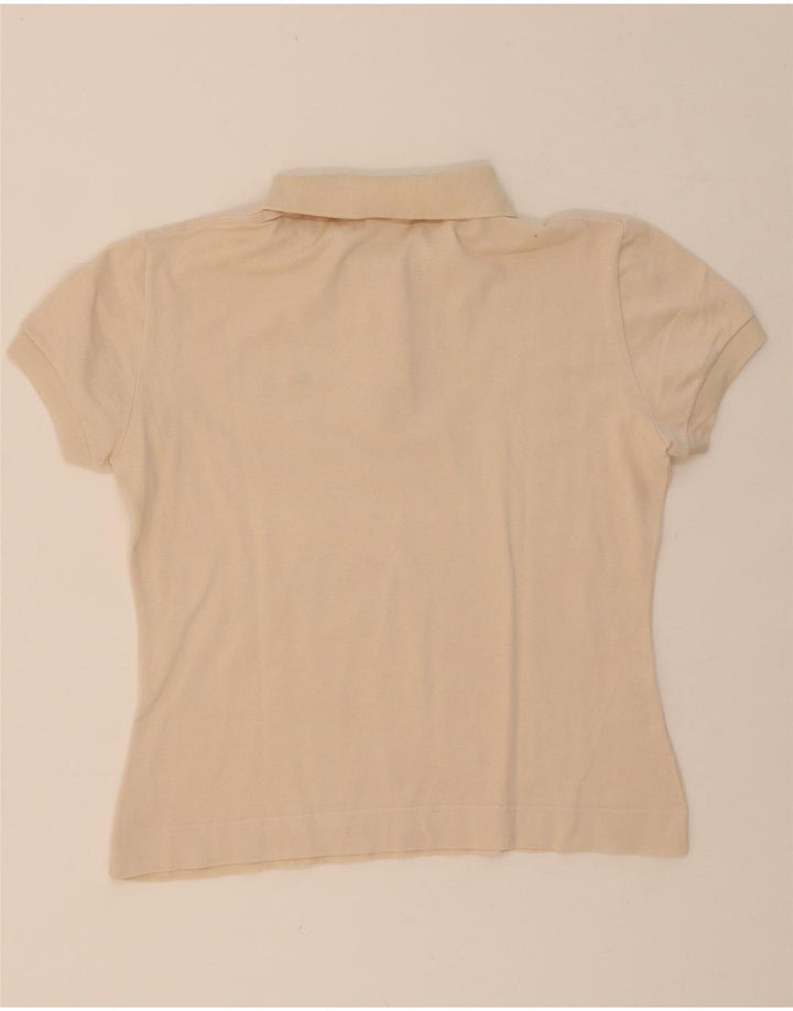 LACOSTE Womens Polo Shirt Size 44 Large Beige Cotton Vintage Lacoste and Second-Hand Lacoste from Messina Hembry 