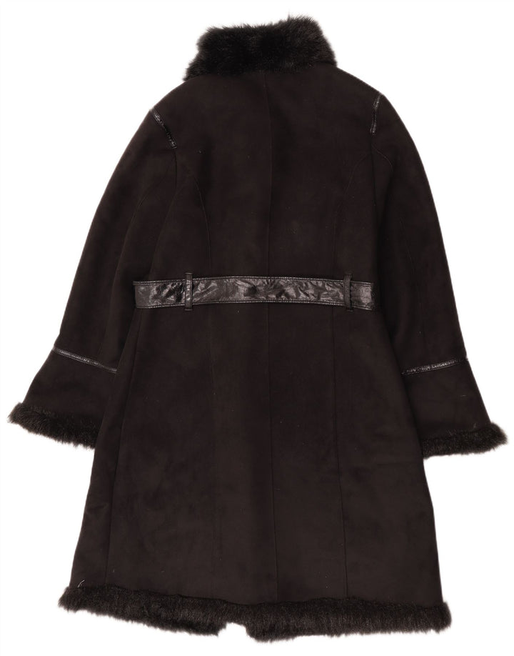 Pizazz Abrigo Sherpa para Mujer UK 44 Poliéster Negro Mediano