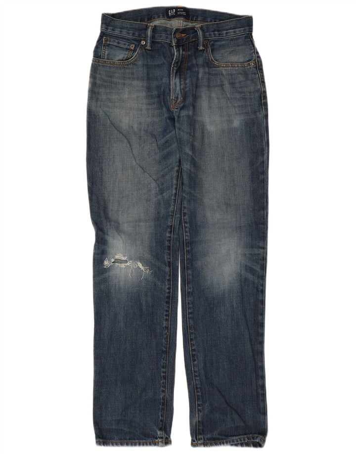 Vaqueros rectos desgastados para mujer Gap W28 L32 Algodón azul
