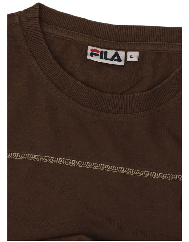 Fila - Camiseta para hombre, talla grande, algodón marrón