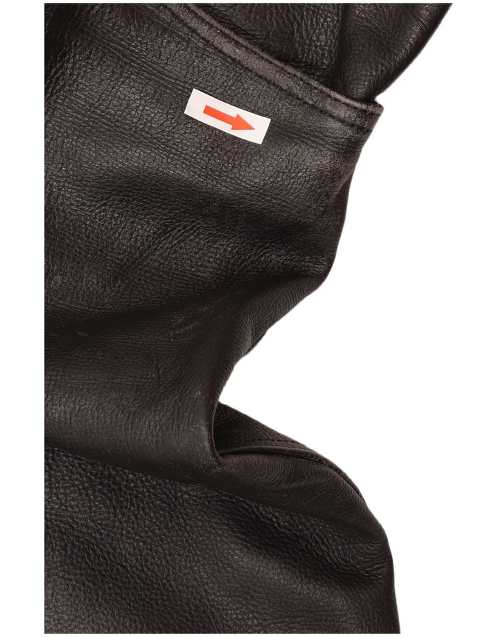 Heros By Held Pantalones de cuero para hombre W32 L30 Cuero negro