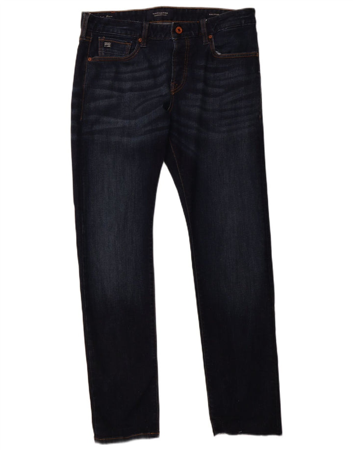SCOTCH & SODA Vaqueros ajustados Ralston para hombre W31 L32 Algodón azul marino
