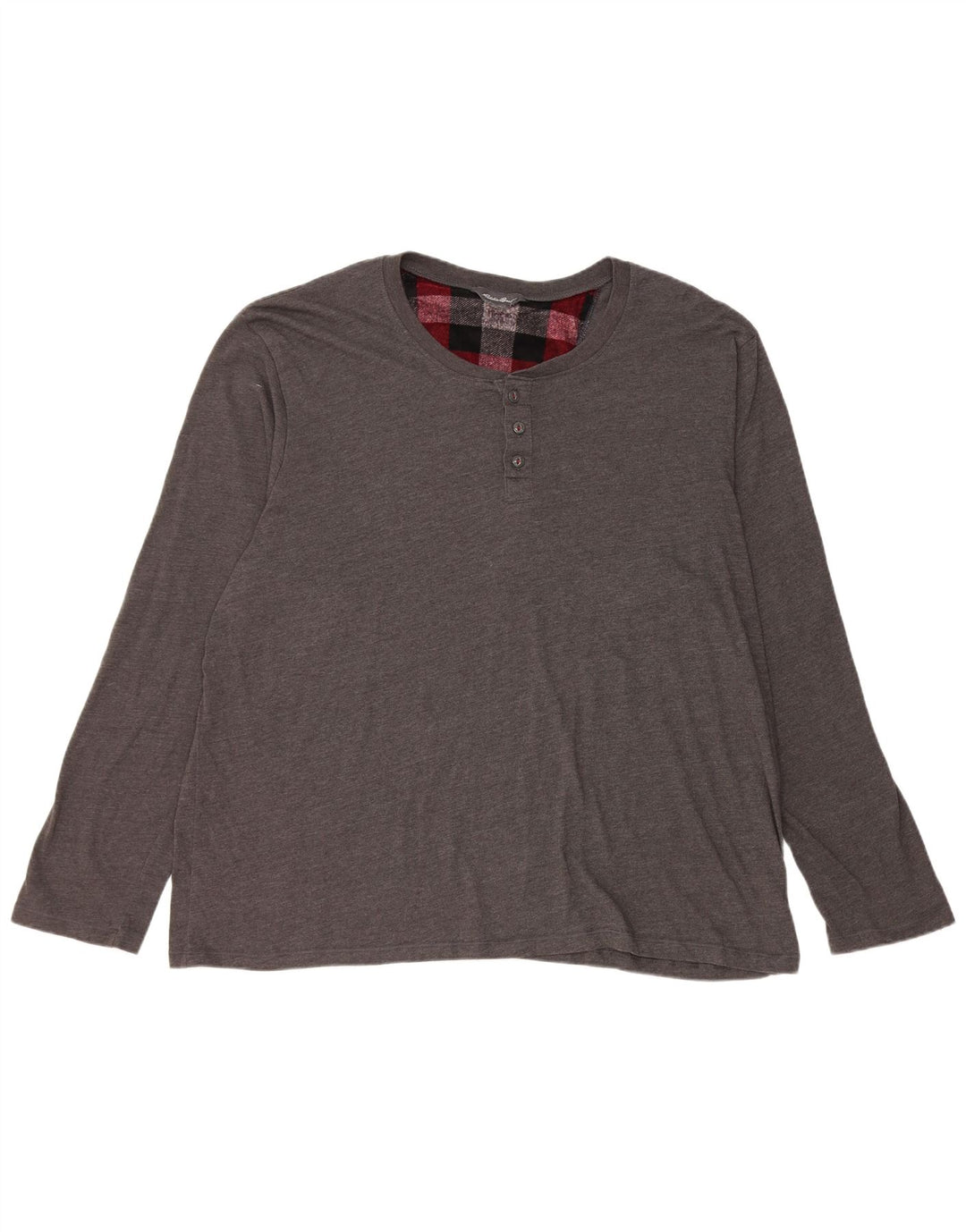 EDDIE BAUER Camiseta Hombre Manga Larga 2XL Algodón Gris