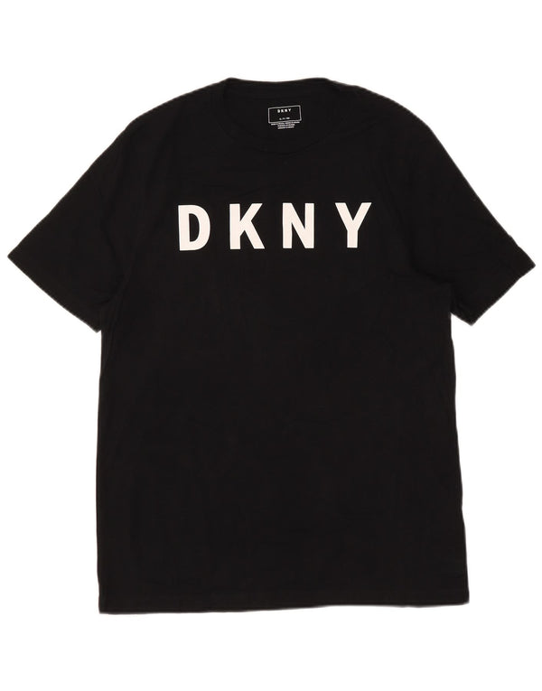Dkny - Camiseta gráfica para hombre, talla pequeña, algodón negro