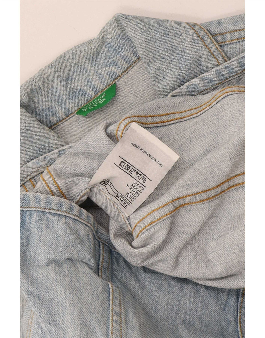 Benetton Chaqueta Vaquera Mujer ES 44 Algodón Azul Medio