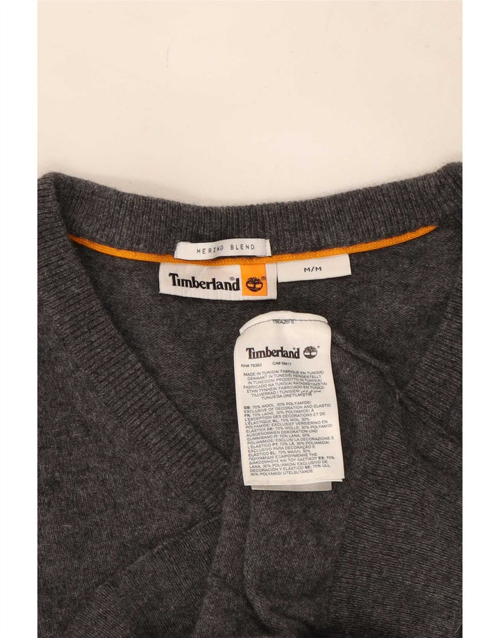 Timberland Jersey con cuello en V para hombre de lana gris medio