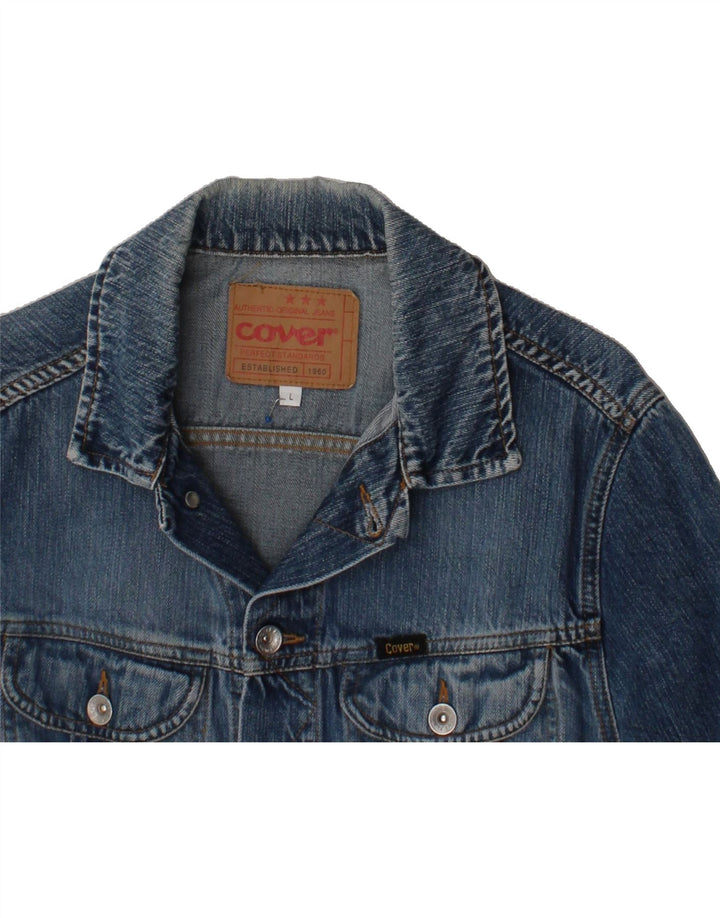 COVER Womens Denim Jacket UK 16 Large Blue Cotton Vintage Cover and Second-Hand Cover from Messina Hembry 