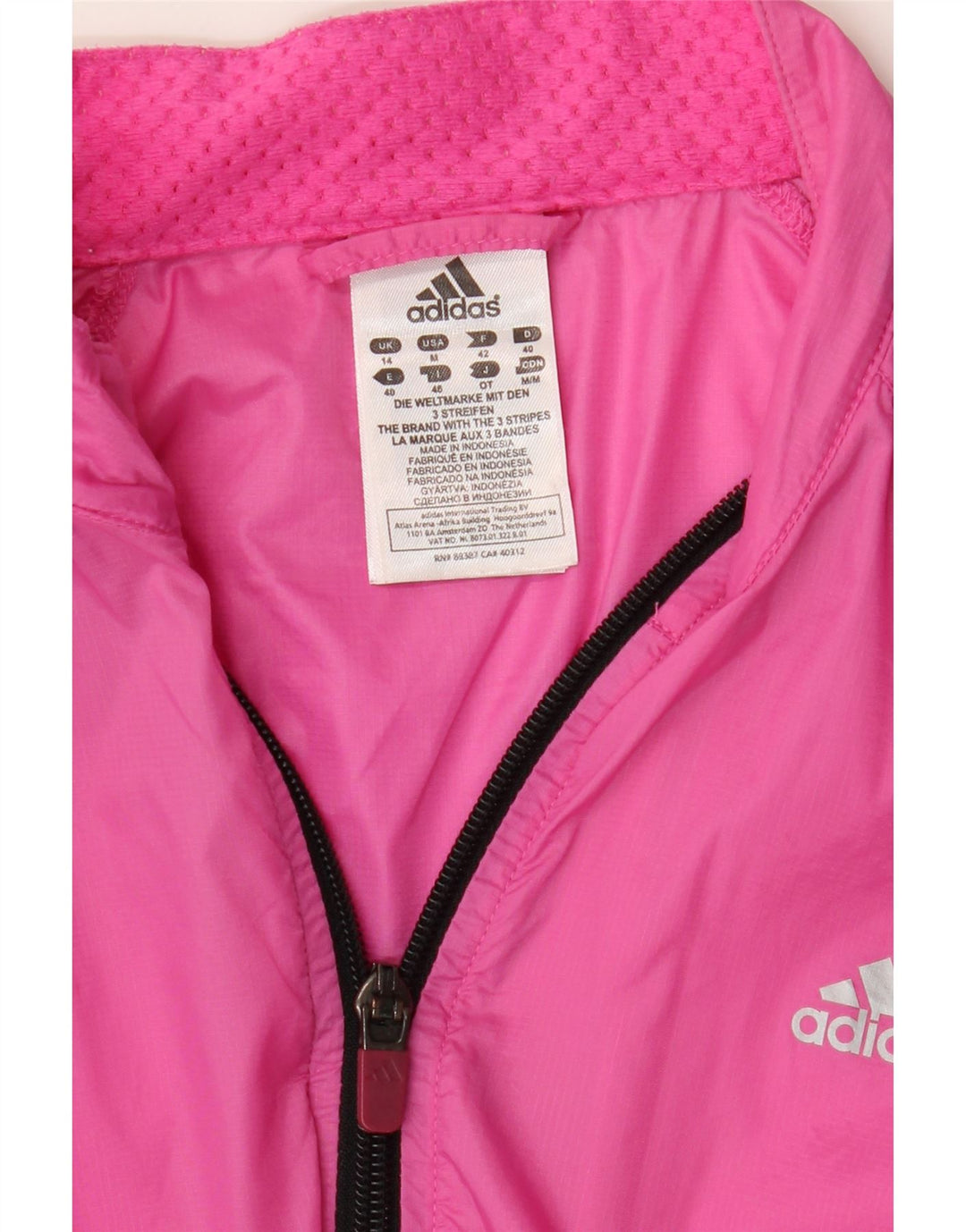 Adidas - Chaqueta de chándal para mujer, talla 40, talla grande, nailon rosa