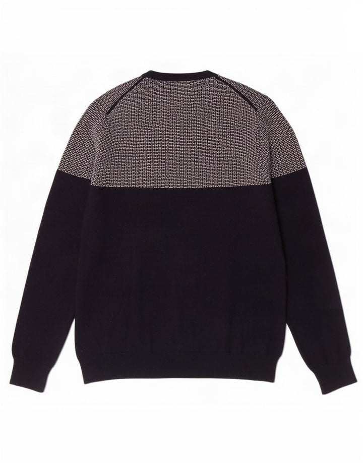 Jersey con cuello redondo y diseño colour block en azul marino para hombre de White Stuff
