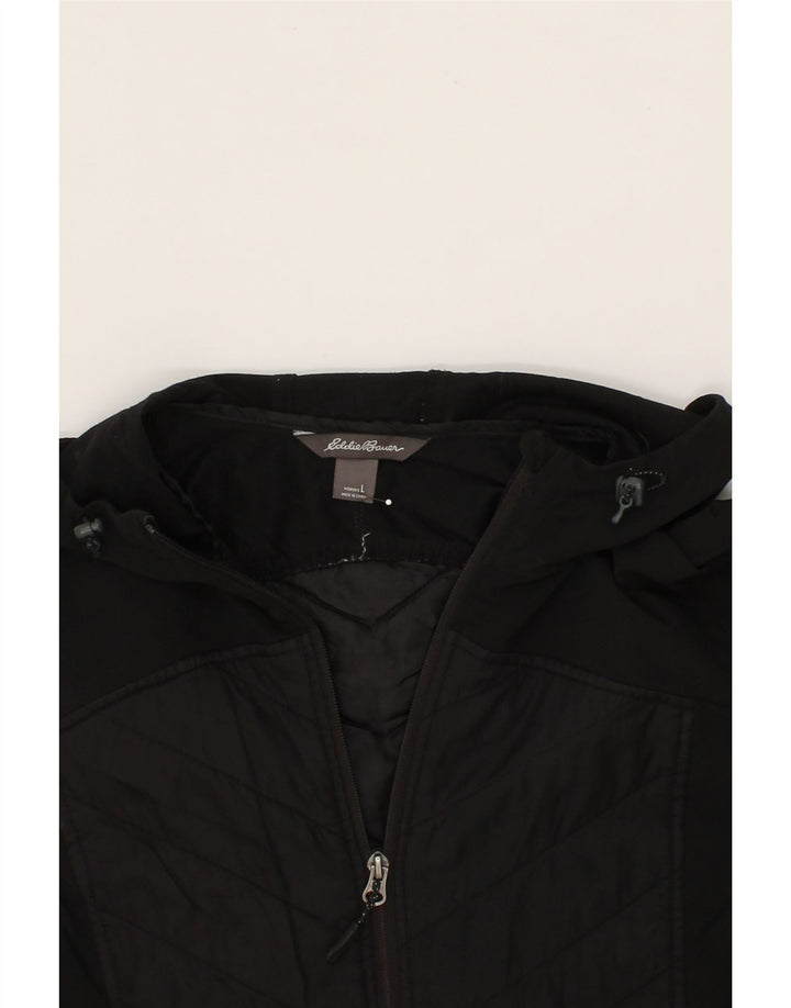 EDDIE BAUER Womens Hooded Windbreaker Jacket UK 16 Large Black Vintage Eddie Bauer and Second-Hand Eddie Bauer from Messina Hembry 
