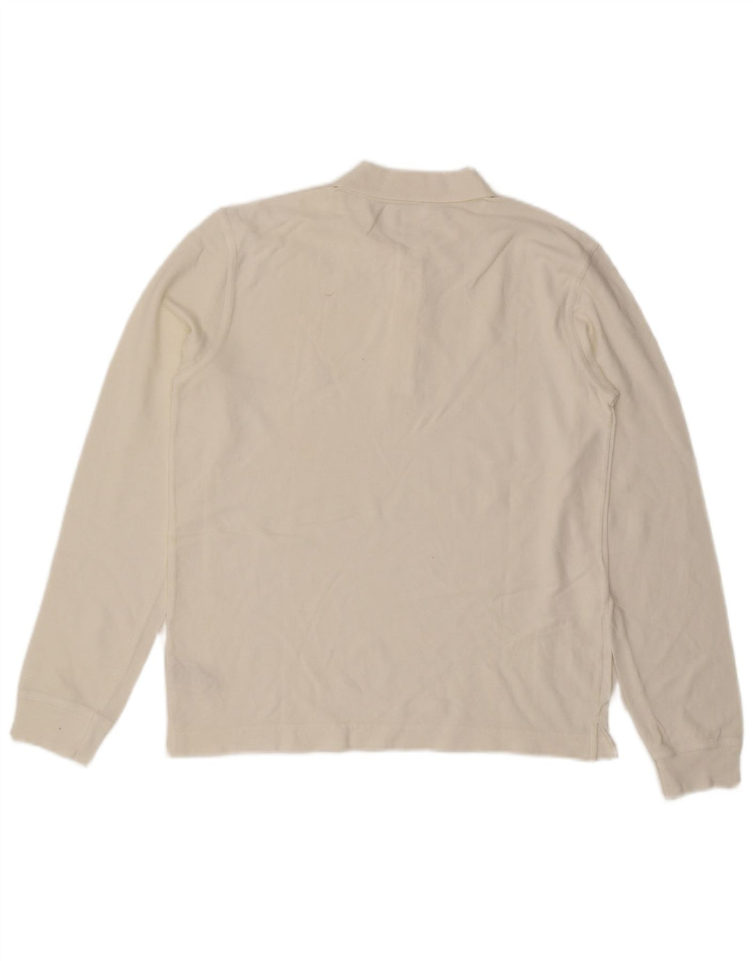 Benetton Polo De Manga Larga De Algodón Blanco Mediano Hombre