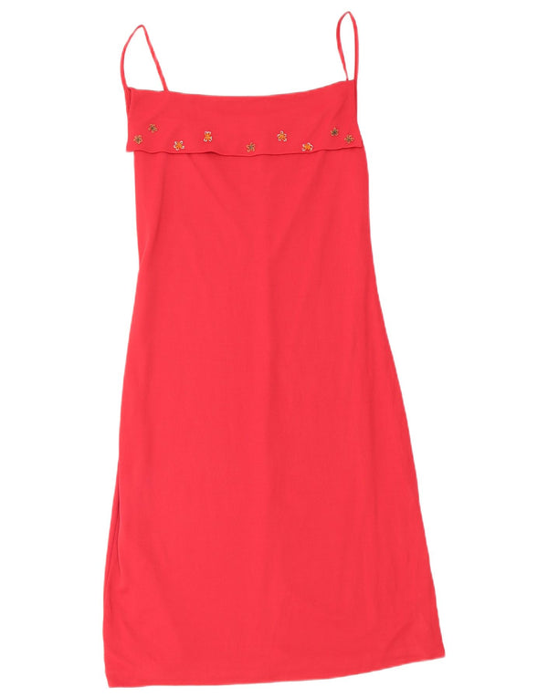 Liu Jo Vestido lencero para mujer UK 42 Viscosa floral roja mediana