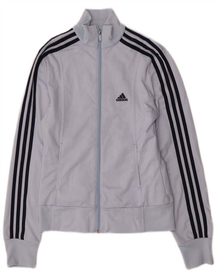 Adidas Mujer Chándal Top Chaqueta UK 12 Medio Azul Poliéster