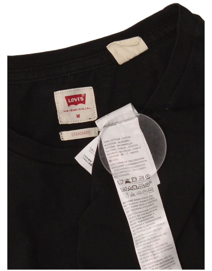 Levi's Camiseta estándar para hombre Top mediano de algodón negro