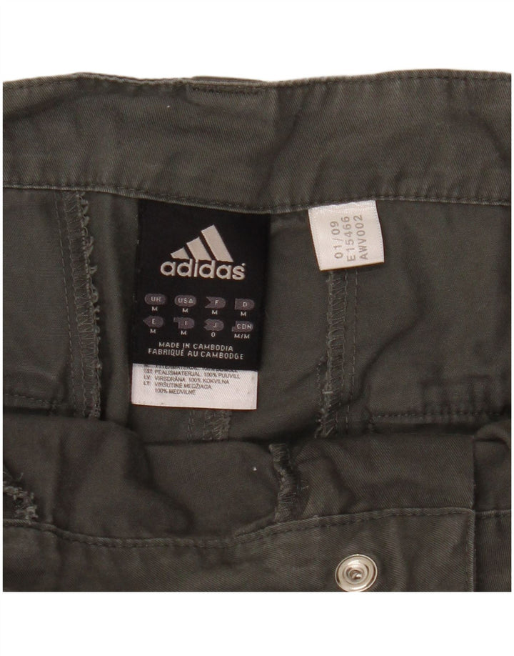 Adidas Hombre Pantalones Cortos Cargo Mediano W34 Gris Algodón