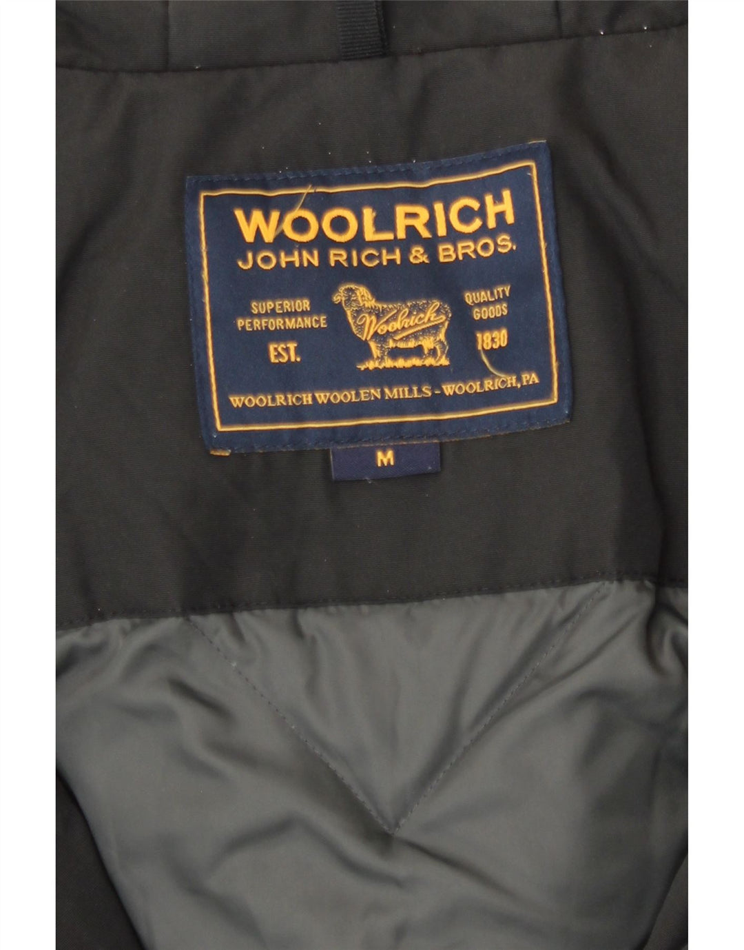 Woolrich Abrigo acolchado con capucha para mujer Reino Unido 44 Algodón negro mediano