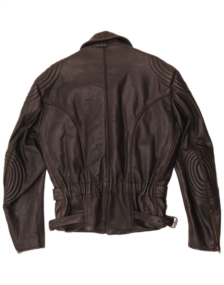 Richa Chaqueta motera de cuero estilo motor para hombre EU 52 XL Marrón