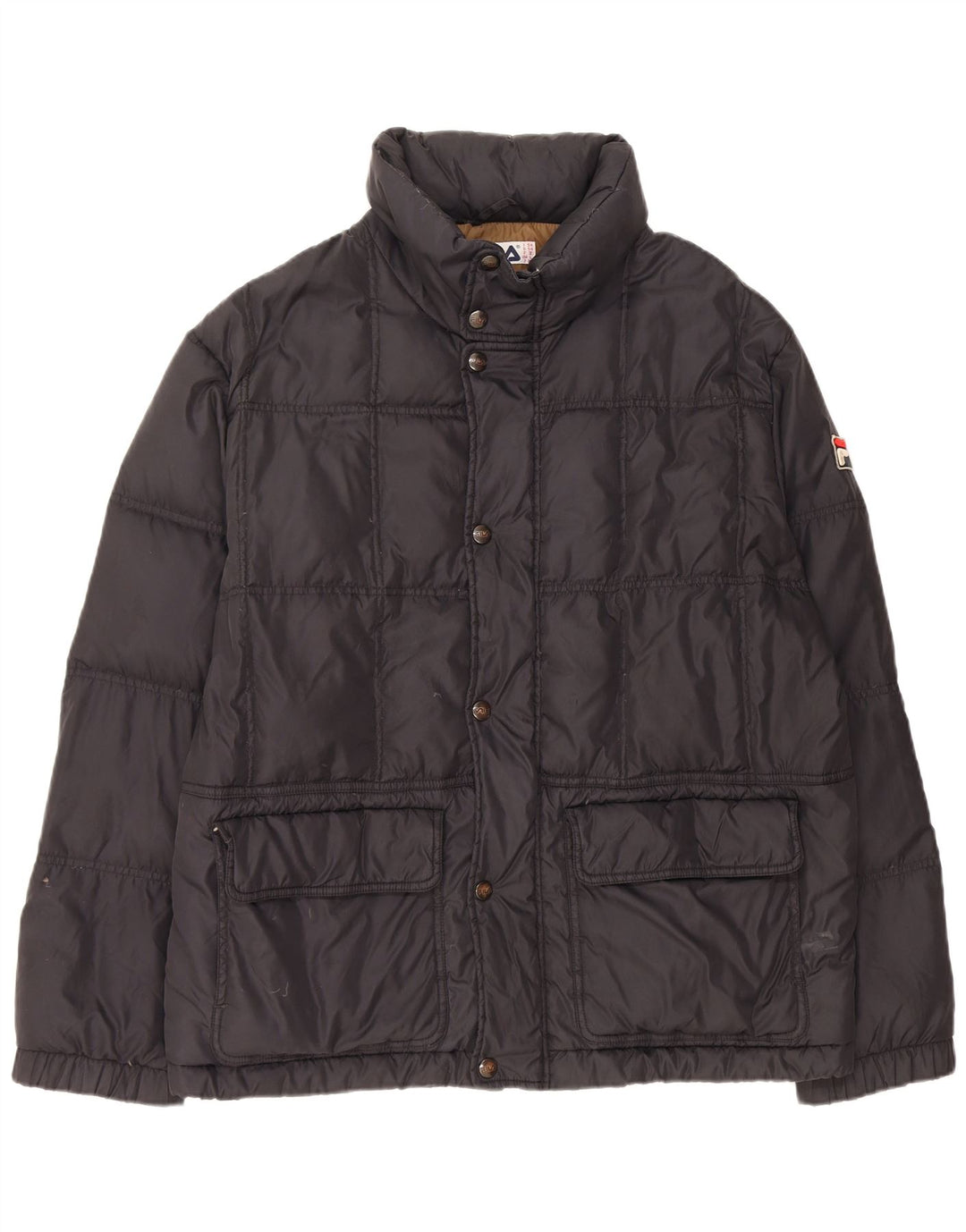 Fila Chaqueta acolchada con capucha para hombre IT 54 2XL Poliamida negra