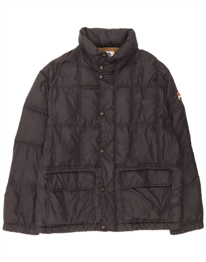Fila Chaqueta acolchada con capucha para hombre IT 54 2XL Poliamida negra