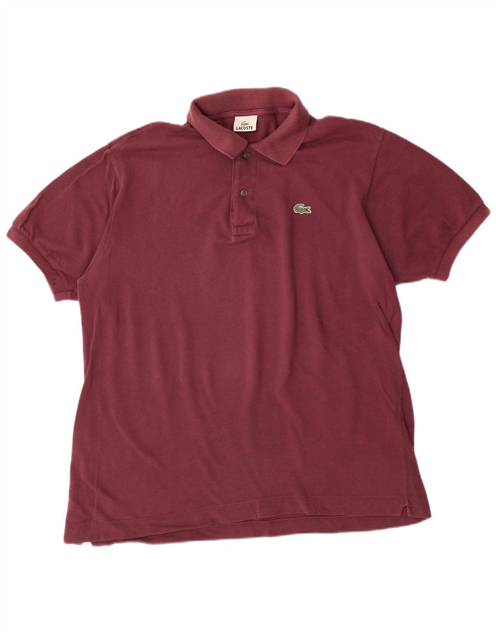 LACOSTE Polo para hombre talla 5 grande algodón granate