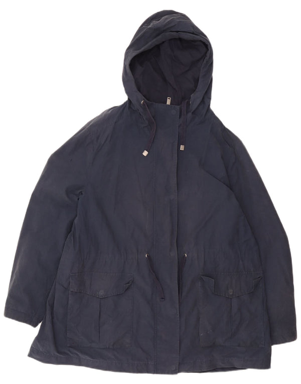 Marks & Spencer Chaqueta Parka con Capucha para Mujer UK 24 4XL Algodón Azul Marino