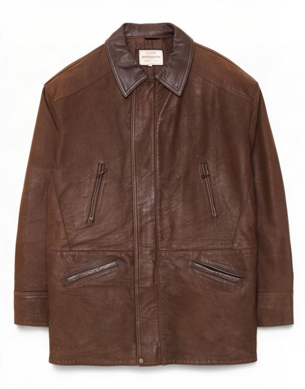Lavorazione Artigianale Chaqueta de cuero para hombre UK 44 2XL Marrón