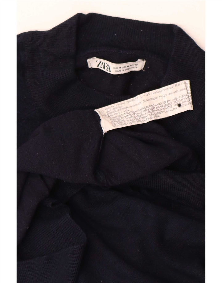 Zara Hombre Jersey Cuello Redondo Viscosa Azul Marino Medio