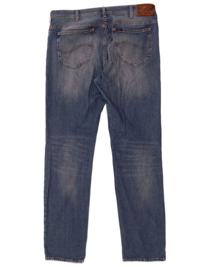 Lee Vaqueros Rectos Rider Para Hombre W36 L32 Algodón Azul