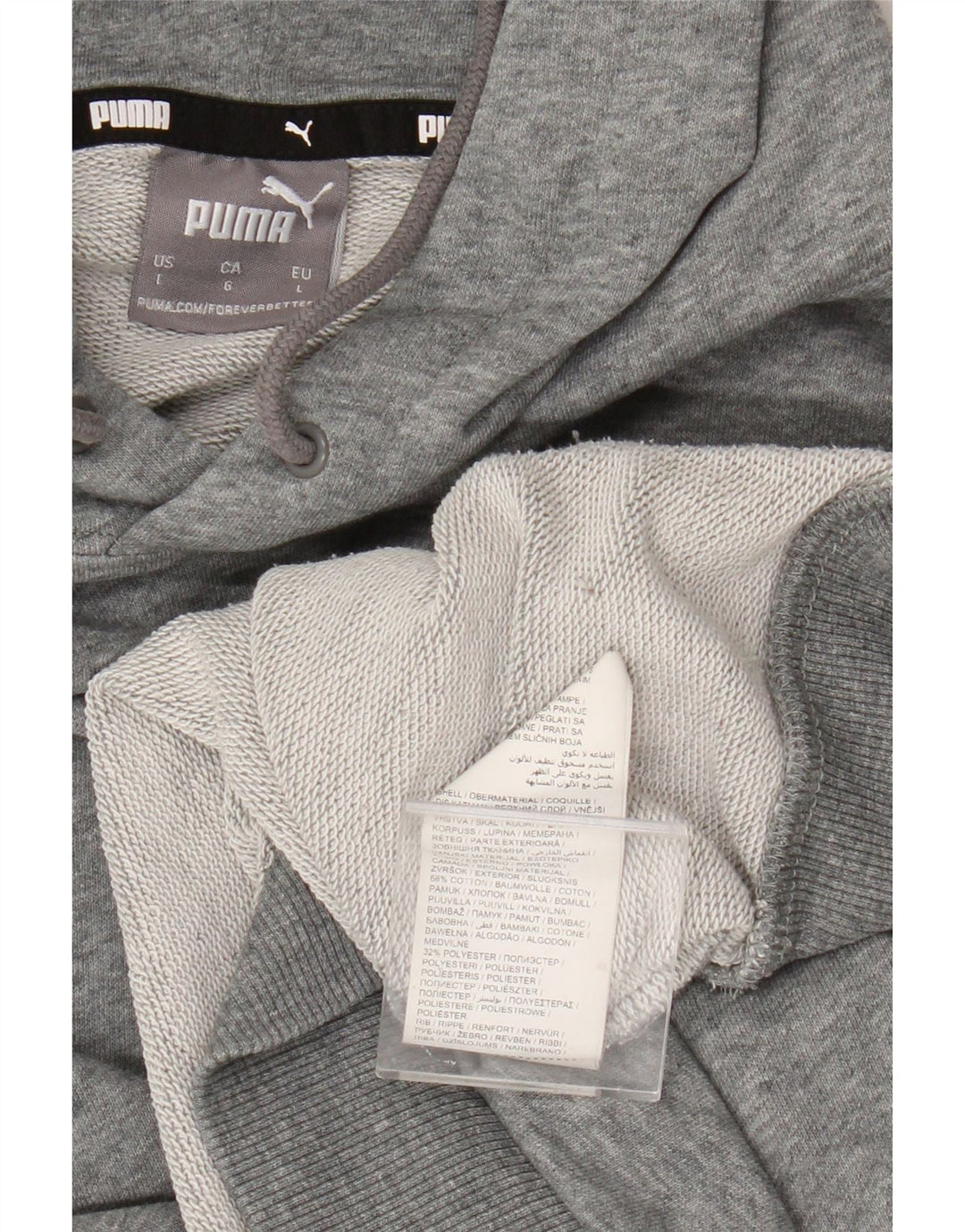 Puma - Sudadera con capucha para hombre, talla grande, algodón gris