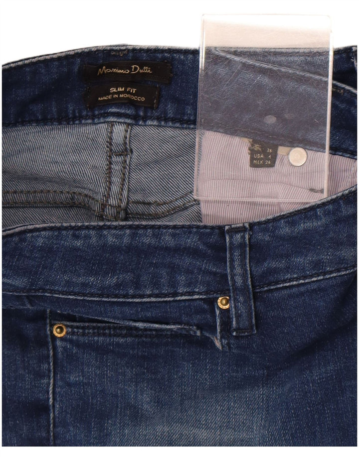 Massimo Dutti Vaqueros Slim Mujer EU 36 XS W26 L30 Azul
