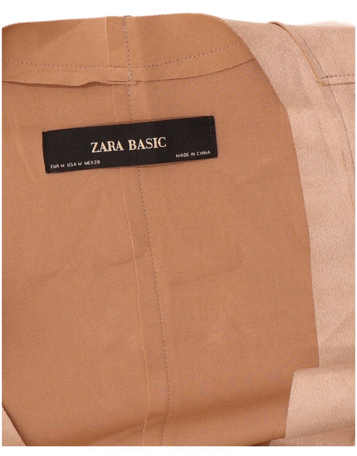 Zara Chaqueta Blazer de Ante Sintético para Mujer UK 42 Medium Beige
