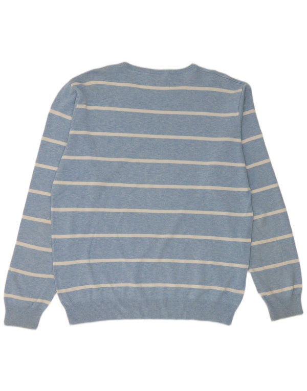 Gant Jersey De Cuello Redondo Para Hombre Jersey De Algodón A Rayas Azul Grande