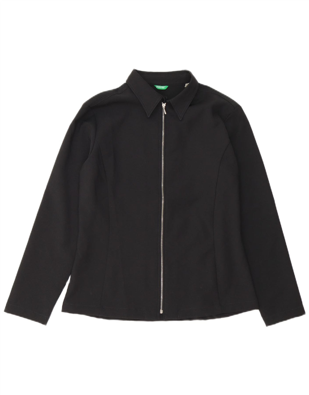 Benetton Blusa Camisa Mujer IT 46 Large Negro Poliéster
