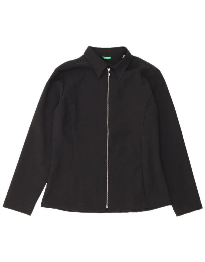 Benetton Blusa Camisa Mujer IT 46 Large Negro Poliéster