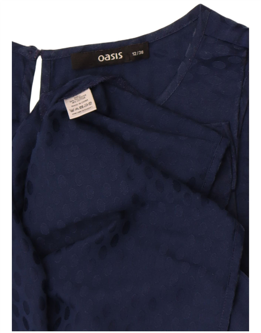 Oasis Blusa sin mangas para mujer Top UK 40 Medio Poliéster con lunares azul marino