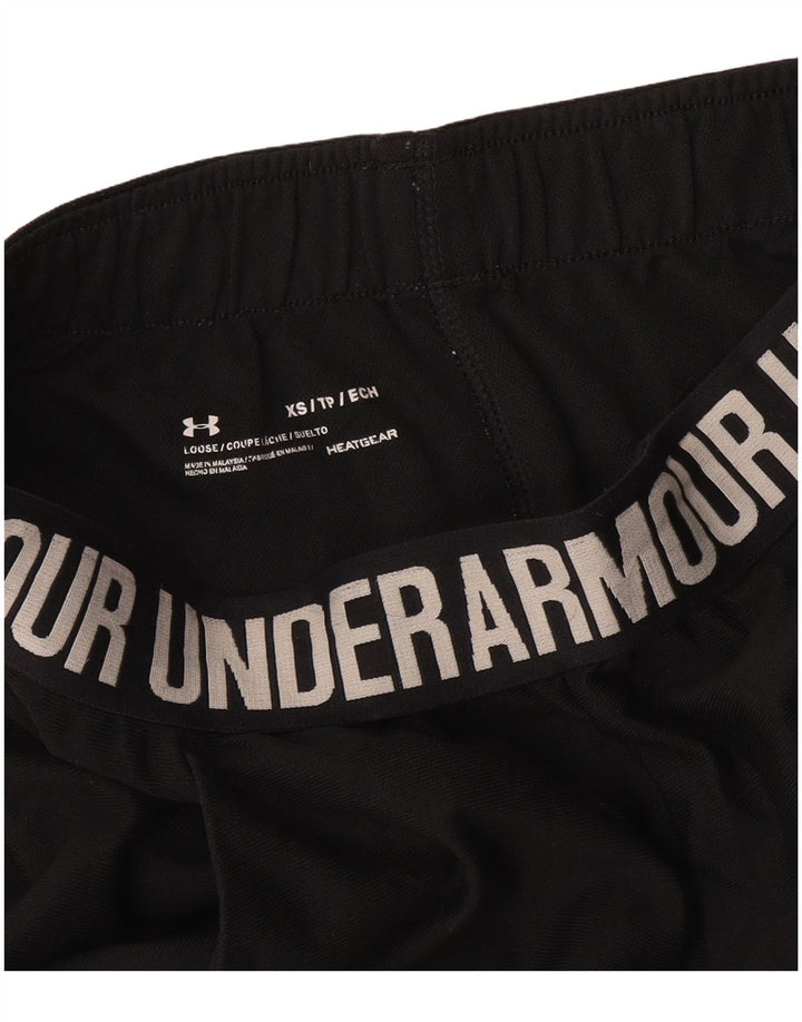UNDER ARMOUR Pantalones cortos deportivos con gráfico Heat Gear para mujer UK 4 XS Negro