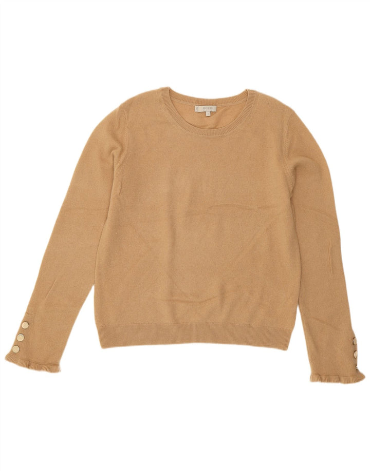 Hobbs Suéter de cuello redondo para mujer UK 12 Lana beige mediana