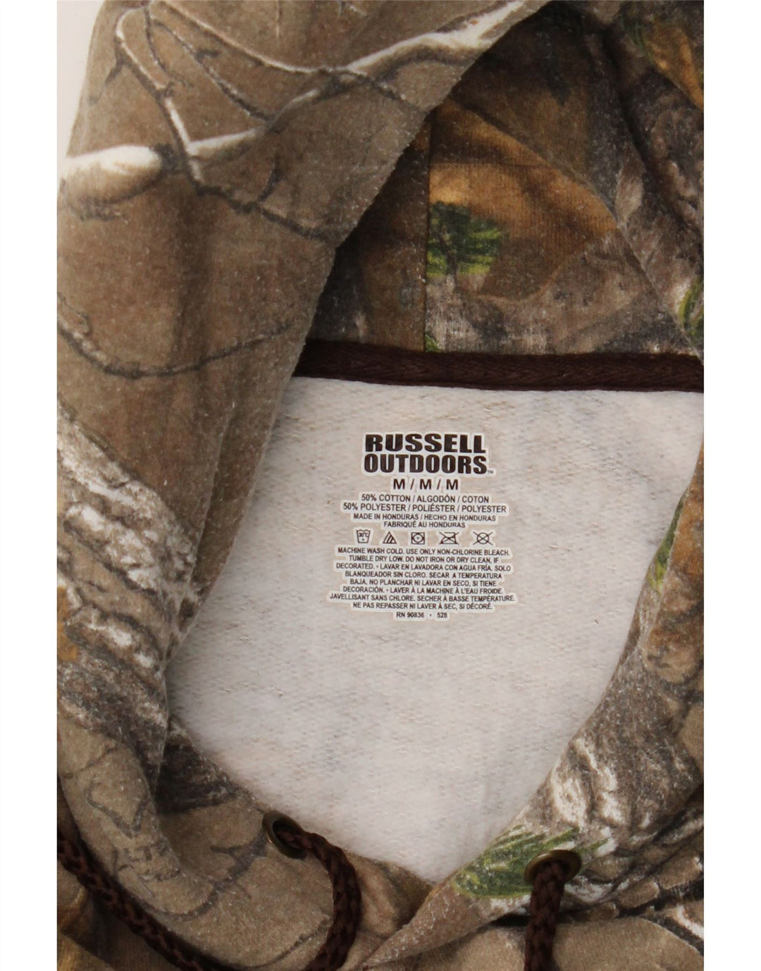 Russell Athletic Hombre Sudadera con Capucha Jumper Medium Khaki Camuflaje Algodón