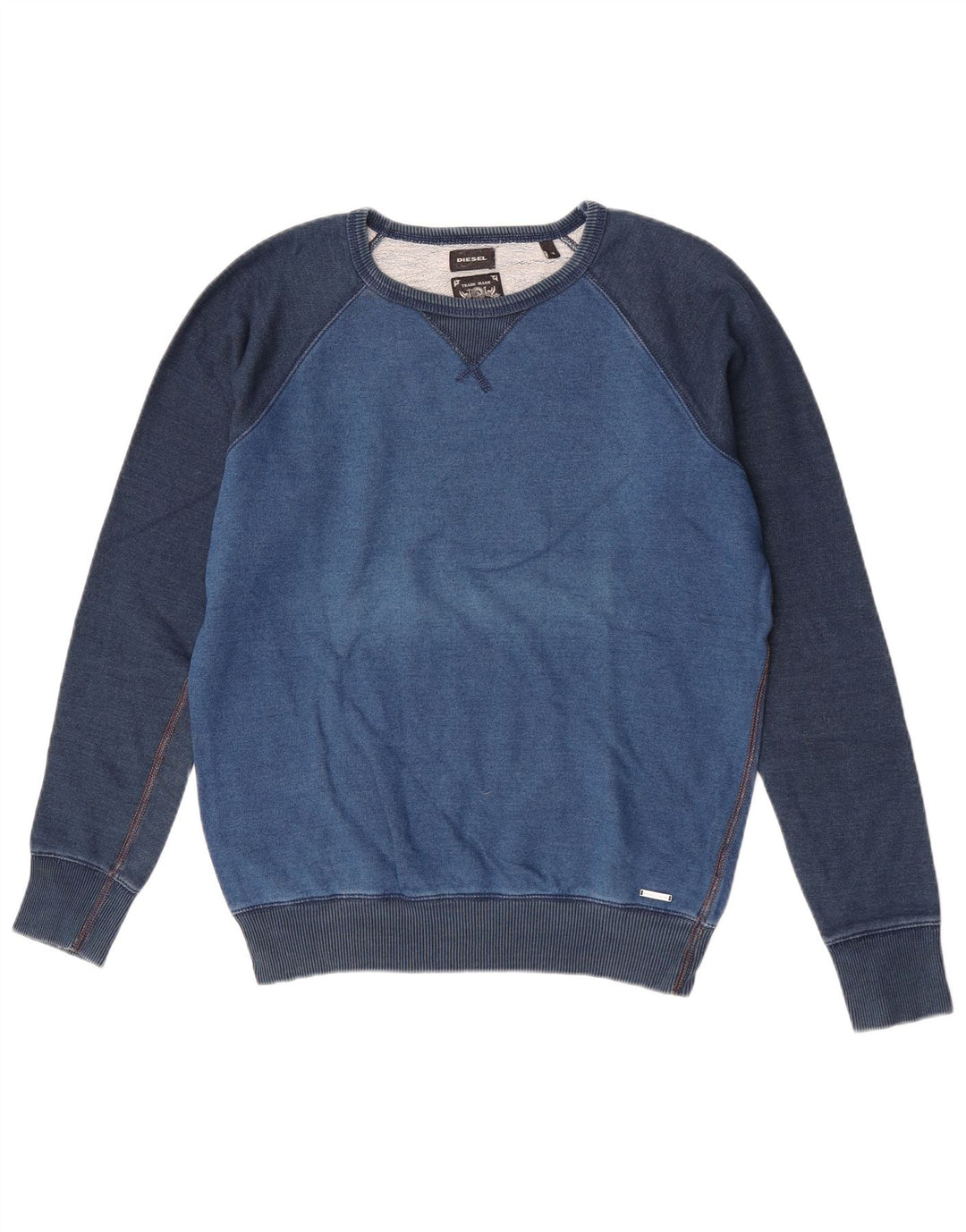Diesel Hombre Sudadera Jumper Algodón Colorblock Azul Medio