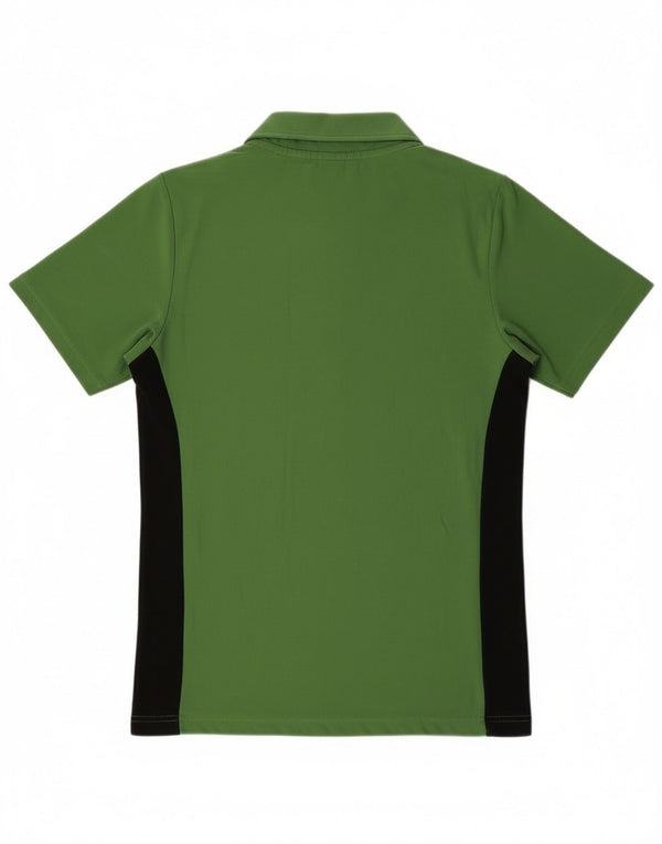 Nike Camiseta Dri Fit con cuello y cremallera para hombre UK 36/38 Small Green Colourblock