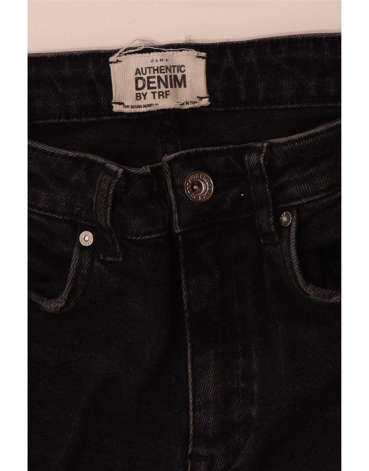 Zara Jeans rectos desgastados para mujer EU 38 Small W28 L26 Negro