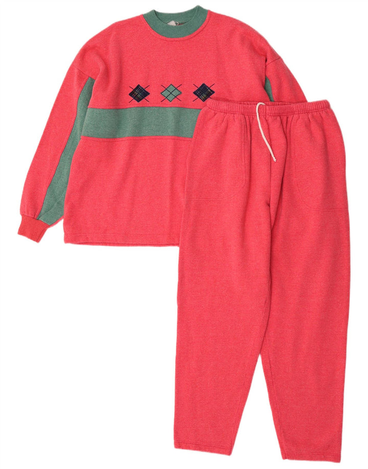 Vintage mujer chándal completo Reino Unido 10 pequeño bloque de color rosa