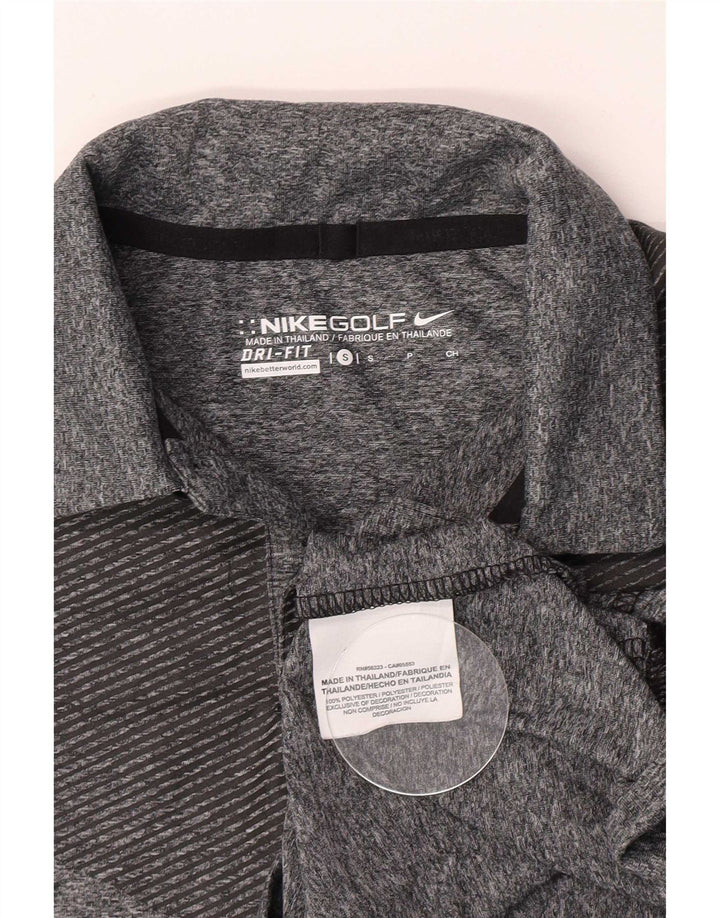 Nike Polo Dri Fit para niños 8-9 años Pequeño Gris Colorblock Poliéster