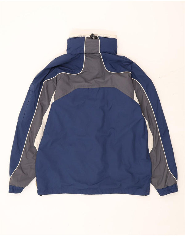 Columbia Chaqueta de esquí holgada con capucha para hombre UK 36 Small Azul marino Colorblock
