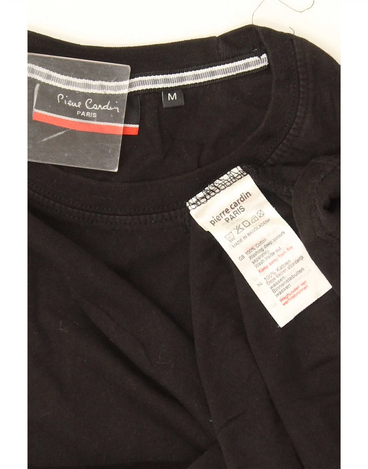 Pierre Cardin Camiseta Hombre Top Medium Negro Algodón